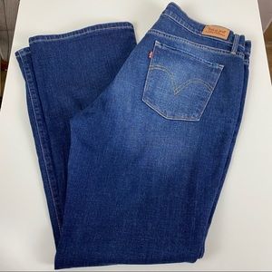 Womens LEVIS 515 Boot Cut Denim Blue Jeans Size 14